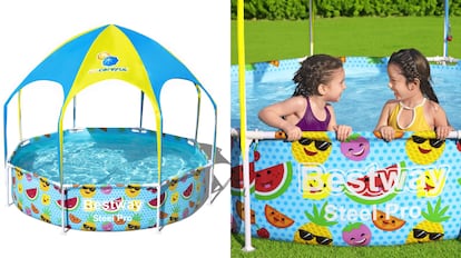 Esta piscina portátil para niños también equipa un nebulizador.