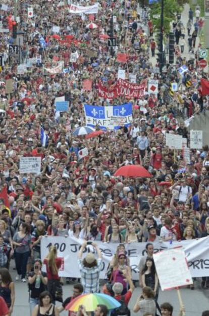 Manifestación en Quebec, el martes 22.