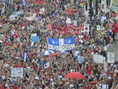 Manifestación en Quebec, el martes 22.