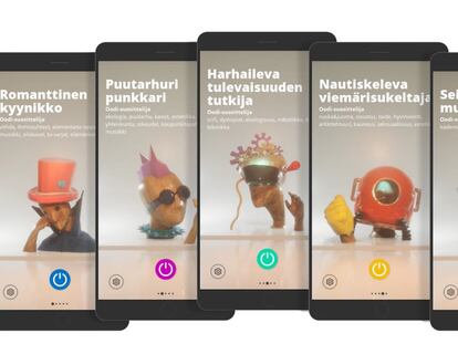 Las cinco ‘personalidades’ de Obotti, el chatbot de la Biblioteca Central Oodi (Helsinki). Headai