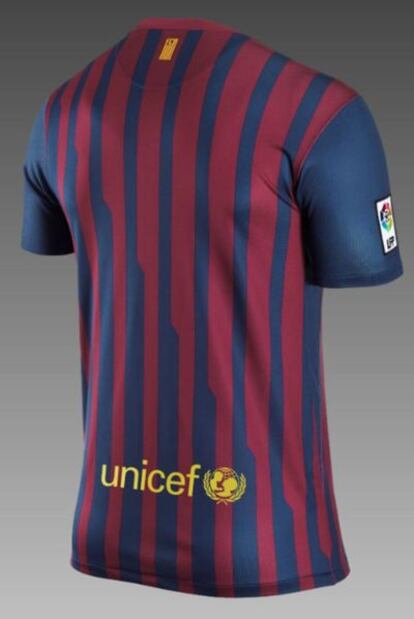 El logotipo de UNICEF en la nueva camiseta del Barcelona.