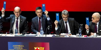 Cardoner,  Bartomeu, Casalmiglia y Vilarrub&iacute;, durante la Asamblea.