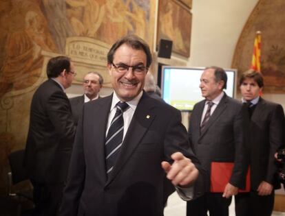 Artur Mas, presidente de la Generalitat, antes de la presentación del primer paso de una Hacienda propia.