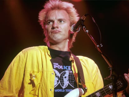 Sting, en un concierto de The Police celebrado el 17 de septiembre de 1983 en Augsburgo (Alemania).