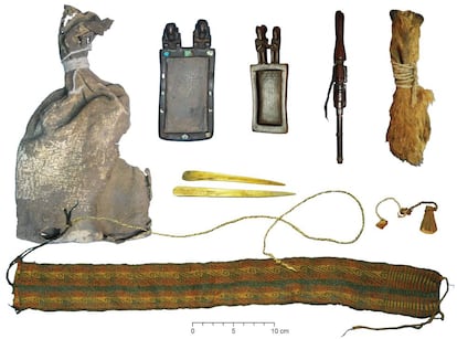 The different utensils used in ritual ceremonies more than 1,000 years ago in what is now Bolivia.