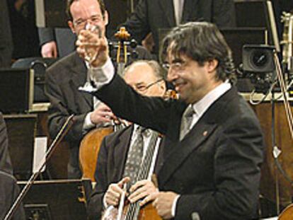 Riccardo Muti, durante un ensayo con la Filarmónica de Viena.