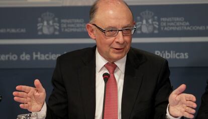 Finance Minister Cristóbal Montoro at the press conference on Thursday.