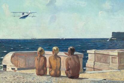 <i>Futuros aviadores</i>, obra de 1938 de Aleksandr Deineka.
