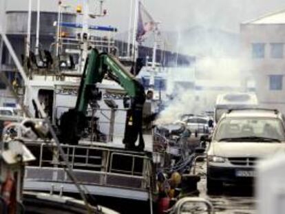 Imagen de la concentración de protesta del sector de la pesca de cerco por el reparto de jurel y de caballa celebrada en Vigo el pasado mes de febrero. EFE/Archivo