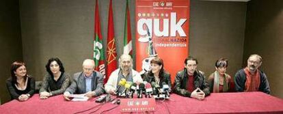 Presentación de las candidaturas de ANV a las elecciones generales, el pasado sábado en San Sebastián.