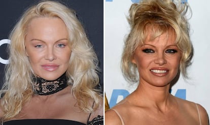 Pamela Anderson en la Gala de Sean Penn este año. Y en junio de 2016.