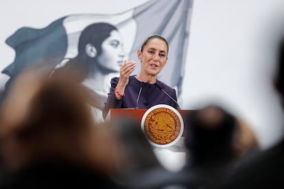 Claudia Sheinbaum en el Palacio Nacional, Ciudad de México, el 16 de julio de 2025.