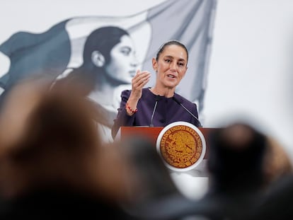 Claudia Sheinbaum en el Palacio Nacional, Ciudad de México, el 16 de julio de 2025.