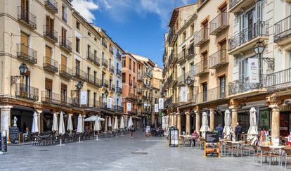 Imagen de la plaza del Torico, en el centro de Teruel.