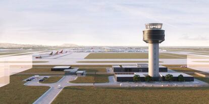 Recreación de la futura torre de control del aeropuerto de Lima (Perú).