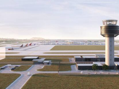 Recreación de la futura torre de control del aeropuerto de Lima (Perú).