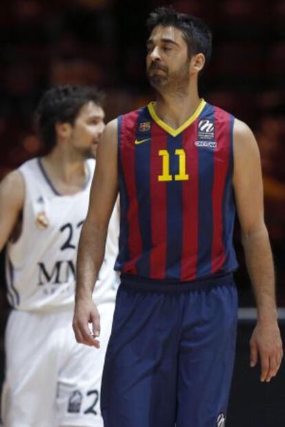 GRA448. MILÁN, 16/05/2014.- El base del FC Barcelona Juan Carlos Navarro durante la segunda semifinal de la Final Four de la Euroliga de baloncesto que FC Barcelona y Real Madrid disputan esta noche en el Mediolanum Forum de Milán. EFE/Juan Carlos Hidalgo