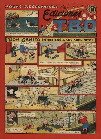 Portada de Tínez para Hojas recreativas de Ediciones TBO (sexto número de 1947).