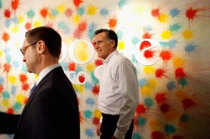 Romney en una visita a las oficinas de Google en Chicago, el martes.