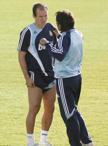 Arjen Robben, durante el entrenamiento