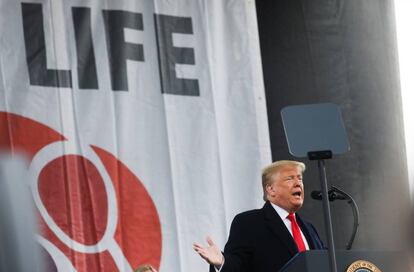 Donald Trump, en una marcha contra el aborto en Washington.