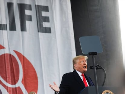 Donald Trump, en una marcha contra el aborto en Washington.