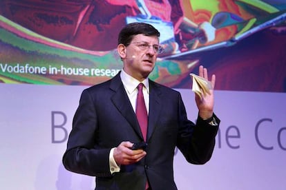 Vittorio Colao, consejero delegado de Vodafone, durante una charla en el Congreso Mundial del Móvil.