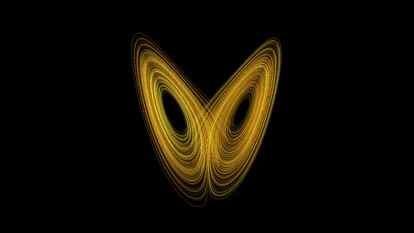 Diagrama de la trayectoria del sistema de Edward Lorenz.