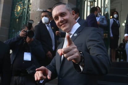 Adrián Rubalcava a su llegada al Congreso de Ciudad de México, en octubre de 2021.