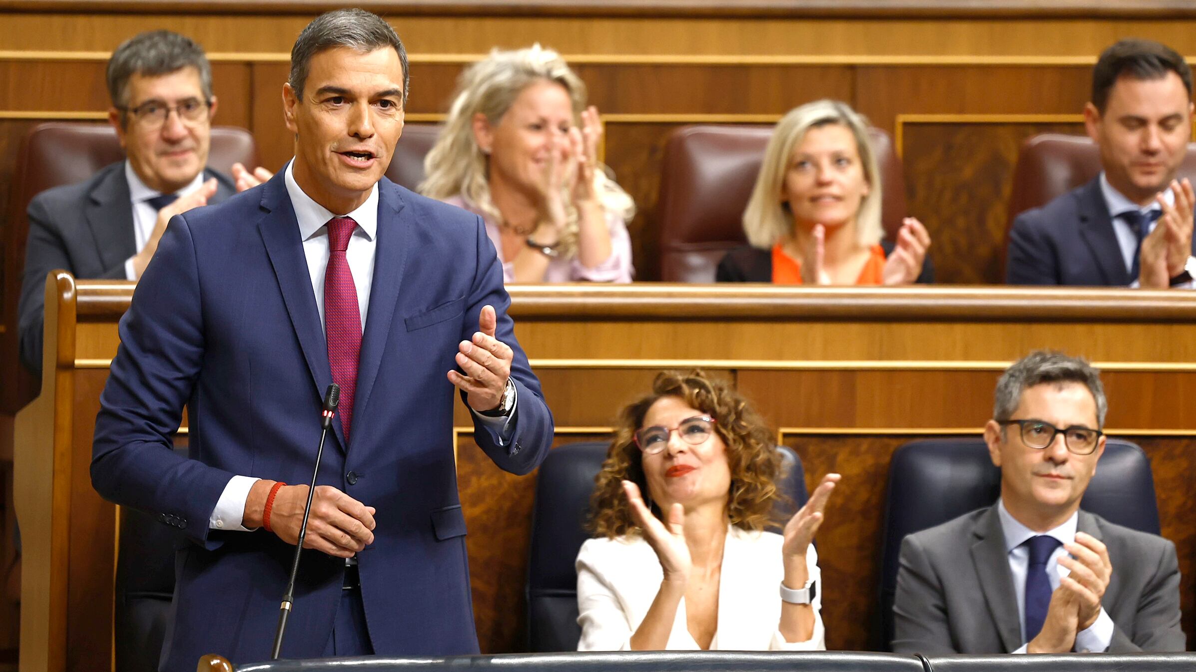 Pedro Sánchez, este miércoles durante su intervención en la sesión de control al Gobierno en el Congreso.