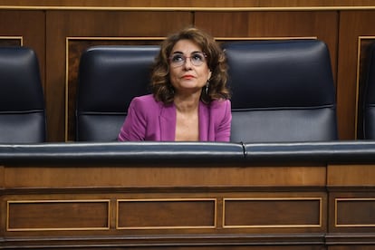 La vicepresidenta primera y ministra de Hacienda, María Jesús Montero, en el Congreso.