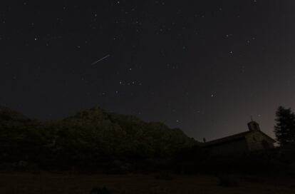 As Perseidas vistas da serra de Madri.