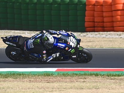 El piloto de Yamaha Maverick Viñales, durante la sesión de clasificación en San Marino el pasado sábado 19 de septiembre.