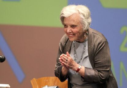 Elena Poniatowska en un acto del Festival Internacional Cervantino.