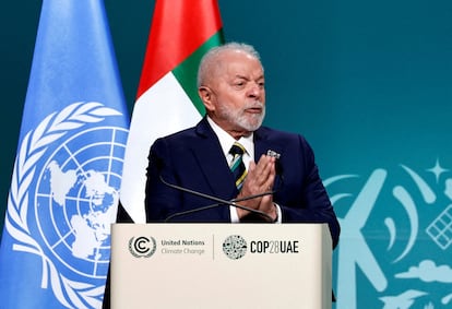 El presidente de Brasil, Luiz Inácio Lula da Silva, el día 1 en la COP28, en Dubái.