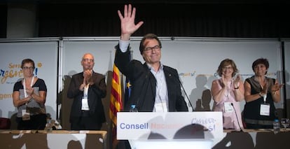 Artur Mas durante la Cosell Nacional de Converg&egrave;ncia.