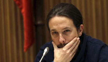 Pablo Iglesias, este jueves en el Congreso. 