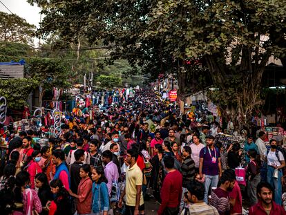 A market in New Delhi, on November 12.