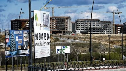 Casas en construcci&oacute;n en Tres Cantos (Madrid).