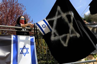 Protesta contra el bloqueo parlamentario en Israel, el miércoles en Jerusalén.