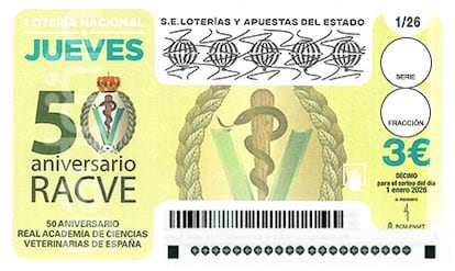 Décimo de Lotería Nacional del 1 de enero de 2026