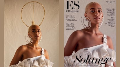 El antes y el después de la trenza de Solange en la portada del ‘Evening Standard’.