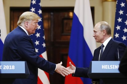 Trump y Putin en la cumbre de Helsinki, el pasado julio.