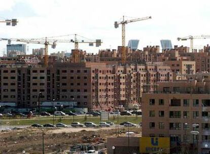 Viviendas en construcción en el madrileño PAU de Sanchinarro.