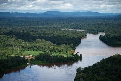 Vista aérea da região amazônica em junho de 2020.