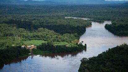 Vista aérea da região amazônica em junho de 2020.