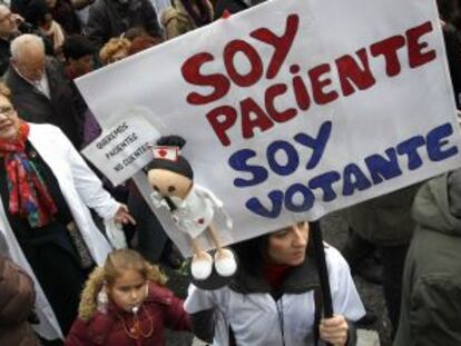 Un momento de la protesta por las calles del centro.