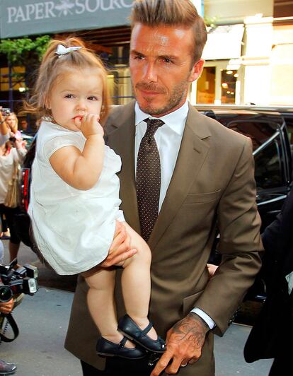 La imagen más tierna de David Beckham nos la da esta instantánea con Harper.