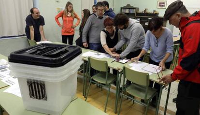 Urnes a Figueres durant el referèndum de l'1 d'octubre.