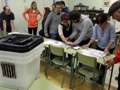Urnes a Figueres durant el referèndum de l'1 d'octubre.
